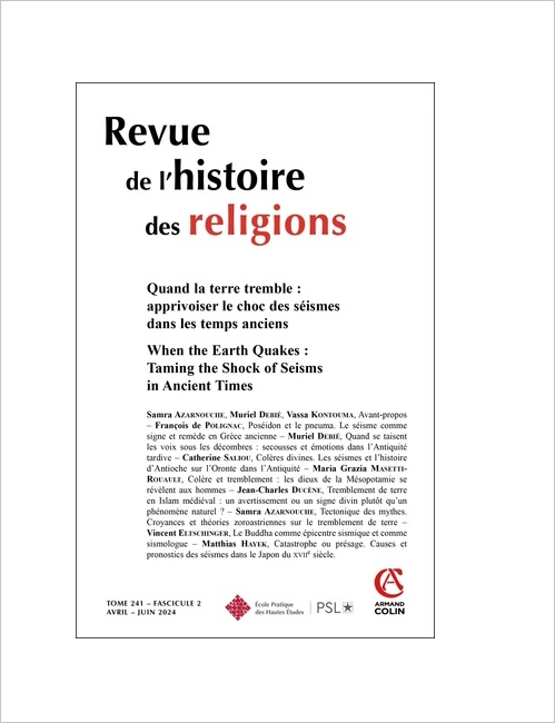 Première de couverture. revue de l'histoire des religions, 241-2