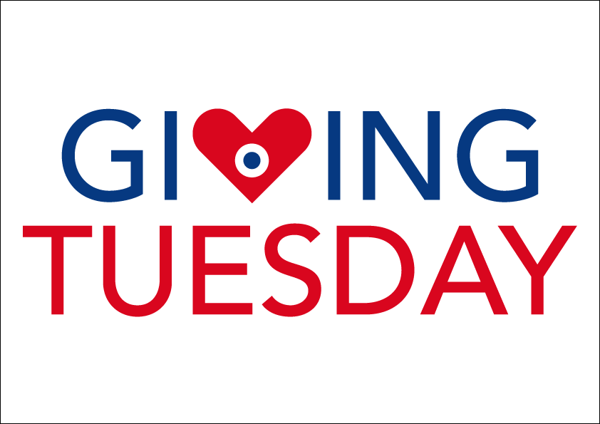 Logo Giving Tuesday vertical fond blanc avec cadre noir